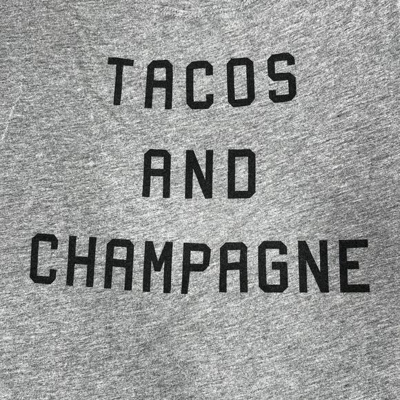 Daisy Natives Tacos and Champagne Tank Top Grey/Black Graphic Print size XL - Picture 7 of 9